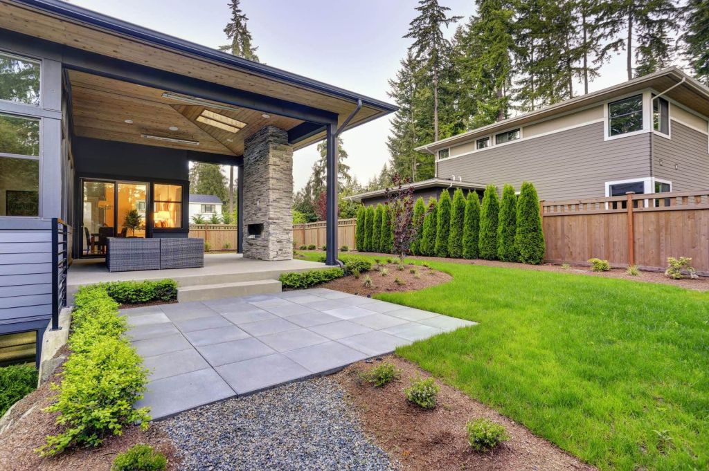 Patio cover and concrete